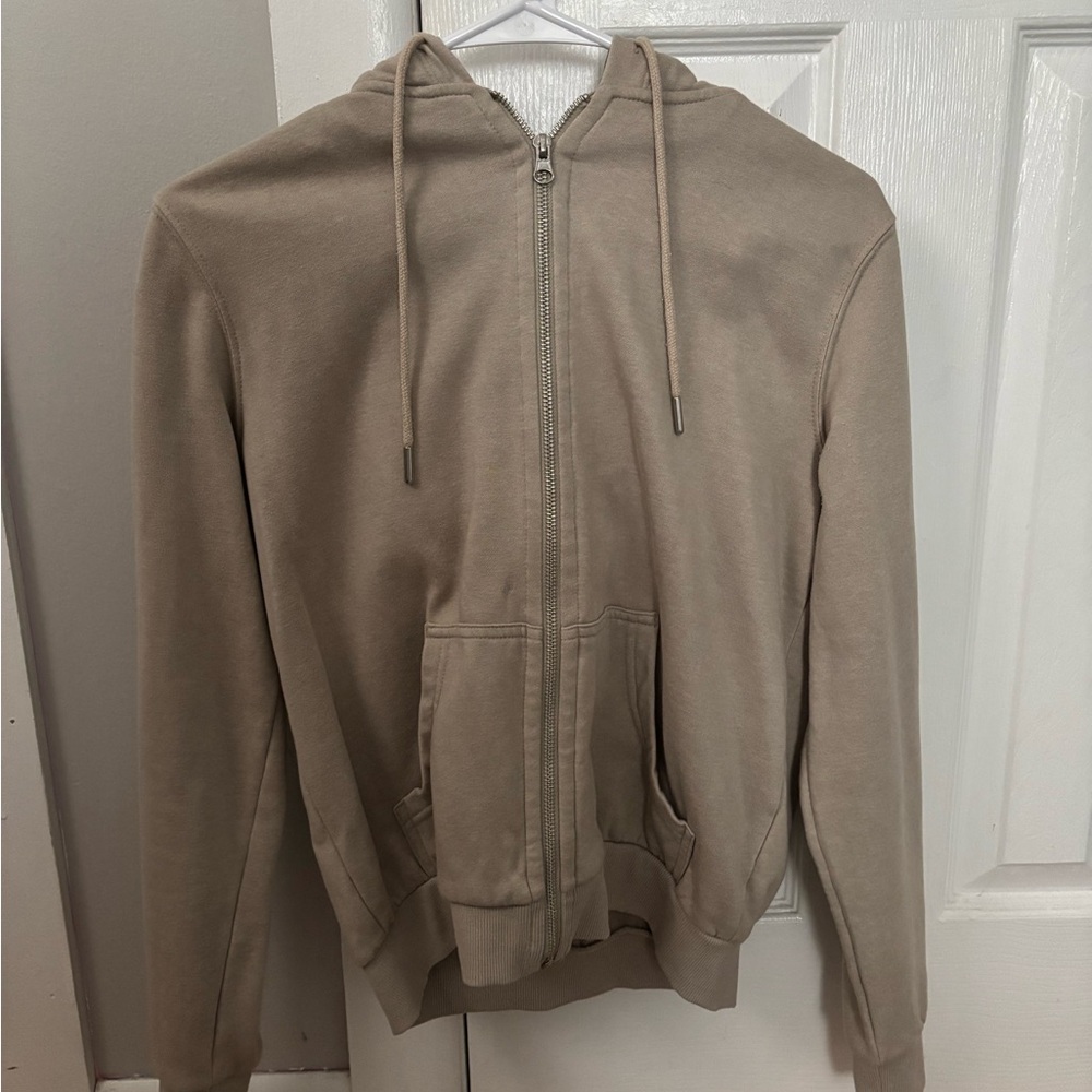 Tan Zip-Up Hoodie